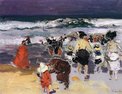 The Beach at Biarritz (Sketch) Joaquin Sorolla